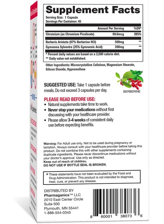 Pharmaganics Dr. Stephanie's Mealtime Carb & Sugar Blocker - Berberine & Gymnena Supplement - Reduces Digested Carbs & Weight
