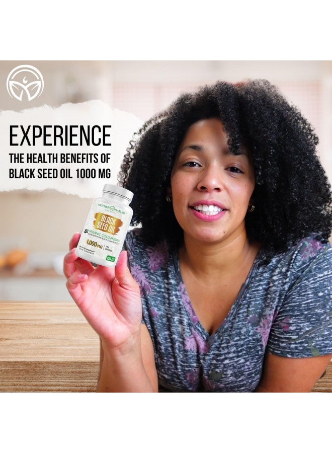 Black Seed Oil Capsules - 120 Count (Organic, Non-GMO Liquid) Premium Cold Pressed Black Cumin Seed Oil - 500mg Each, 1000mg Per Serving w/Omega 3,6, 9