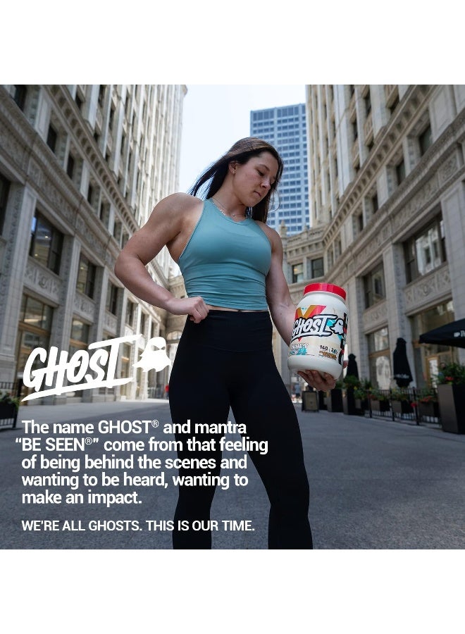 GHOST WHEY Protein Powder, Peanut Butter Cereal Milk - 2lb, 26g of Protein - Whey Protein Blend - ­Post Workout Fitness & Nutrition Shakes, Smoothies, Baking & Cooking - Soy & Gluten-Free