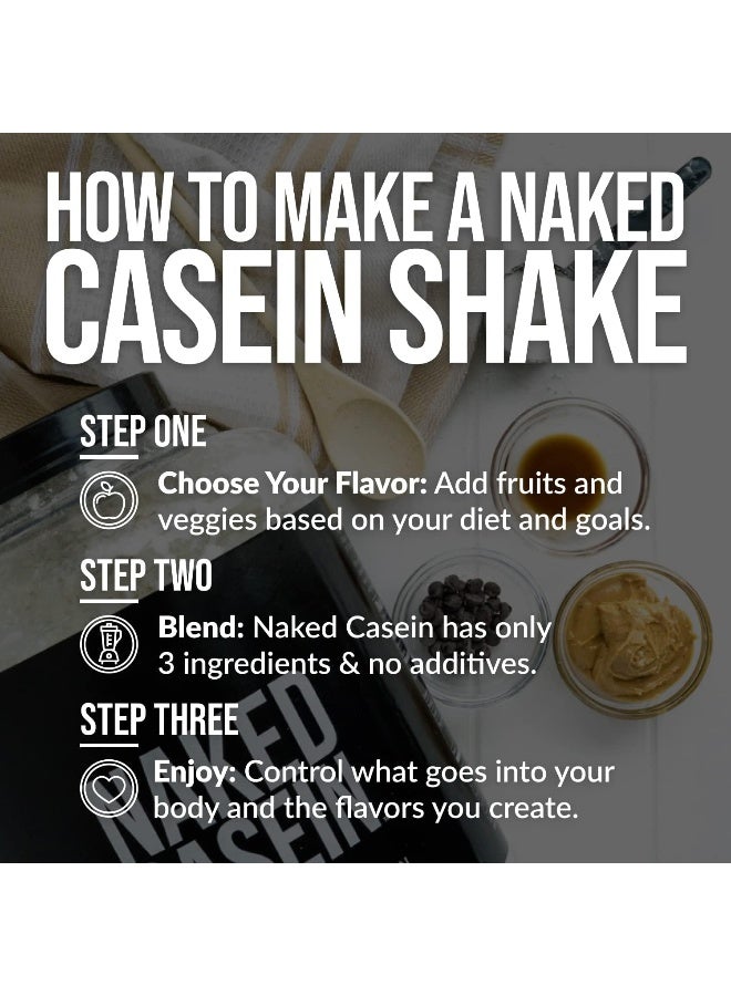 Naked Chocolate Casein - Chocolate Micellar Casein Protein from US Farms - 5 Pound Bulk, GMO-Free, Gluten-Free, Soy-Free, Preservative-Free - Stimulate Muscle Growth - Enhance Recovery - 60 Servings