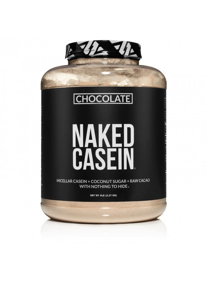 Naked Chocolate Casein - Chocolate Micellar Casein Protein from US Farms - 5 Pound Bulk, GMO-Free, Gluten-Free, Soy-Free, Preservative-Free - Stimulate Muscle Growth - Enhance Recovery - 60 Servings
