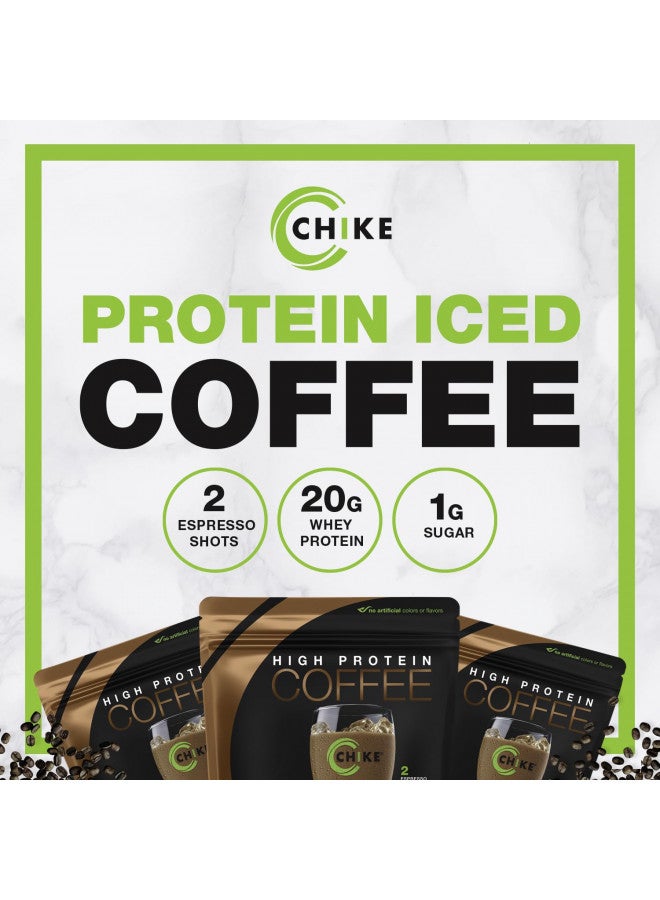 CHIKE Mocha High Protein Iced Coffee, 20 G Protein, 2 Shots Espresso, 1 G Sugar, Keto Friendly and Gluten Free, 14 Servings (15.3 Ounce)