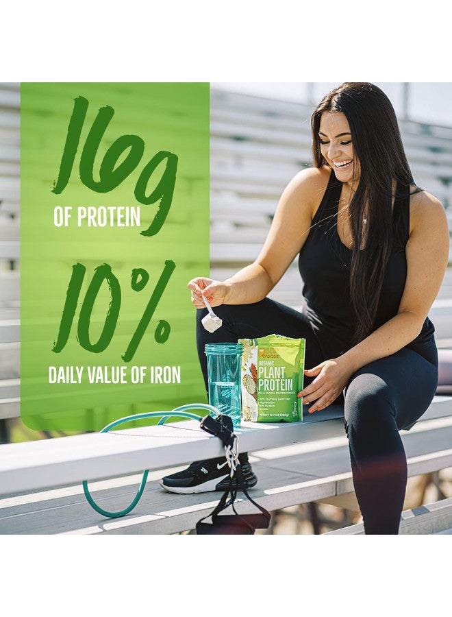 BetterBody Foods Organic Plant Based Protein Powder, - 16g of Protein, Vegan, Low Net Carbs, Gluten Free, Dairy Free, No Sugar Added, Soy Free, Non-GMO, 12.7 Ounces