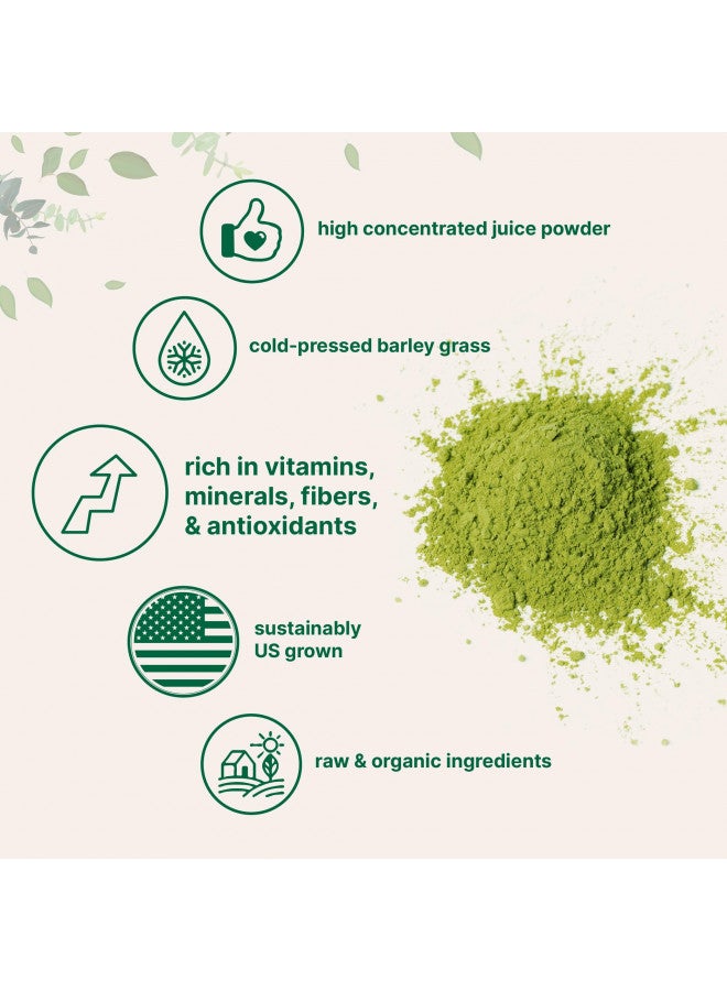 Organic Barley Grass Juice Powder, 10 Ounce, Cold Pressed, US Grown, Rich in Immune Vitamin, Fibers, Minerals, Antioxidants and Protein, Support Immune System and Digestion, Vegan