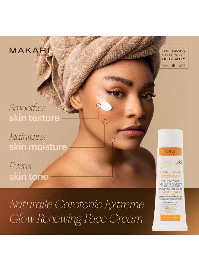 Makari Naturalle Carotonic Extreme Glow Renewing Face Cream Spf15 (1.7 Oz) | Brightens, Moisturizes, And Rejuvenates Skin | Helps Diminish Acne, Control Oily Face, And Minimize The Appearance Of Agin