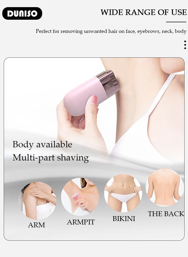 Electric Hair Removal for Women, Portable Painless Electric Shaver Device for Face, Rechargeable Facial Hair Removal, Travel Mini Face Shaver for Upper Lip, Chin, Eyebrow, Neck, Leg