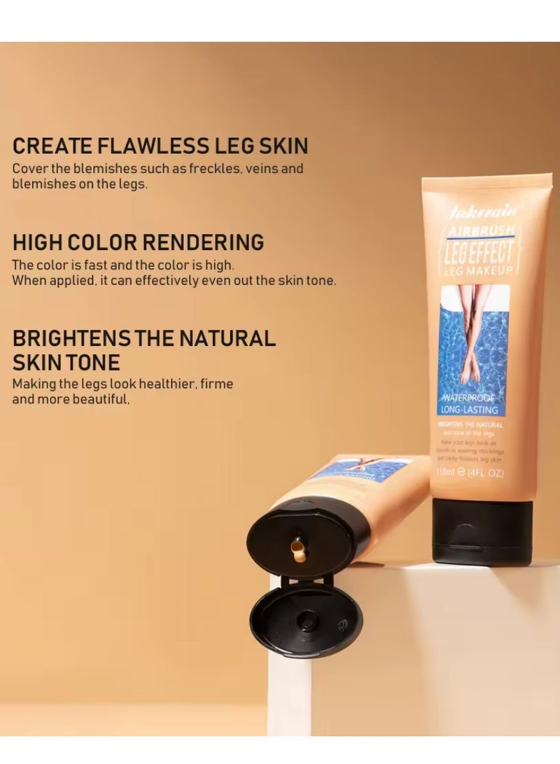118ml Airbrush Leg Effect Leg Makeup Moisturize Light Leg Makeup Lotion Waterproof No Transfer Long Lasting Leg Skin Makeup Cover Cover Leg Scar Varicose Veins and Tattoo Cover Up Makeup Cream Bronze 03