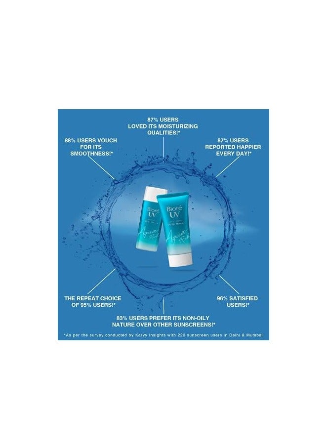 Biore UV Aqua Rich Watery Essence Sunscreen Cream SPF 50+ PA++++, 50g,Pack of 3