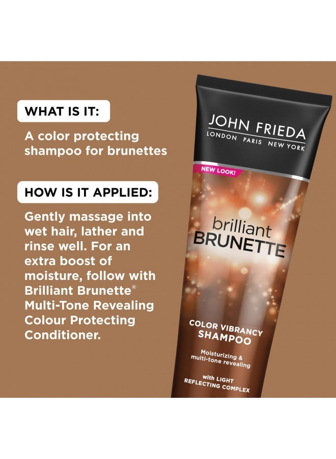 John Frieda Brilliant Brunette Multi-Tone Revealing Shampoo, Color Protecting Shampoo, Helps Unlock Vibrant Color, 8.45 Ounce