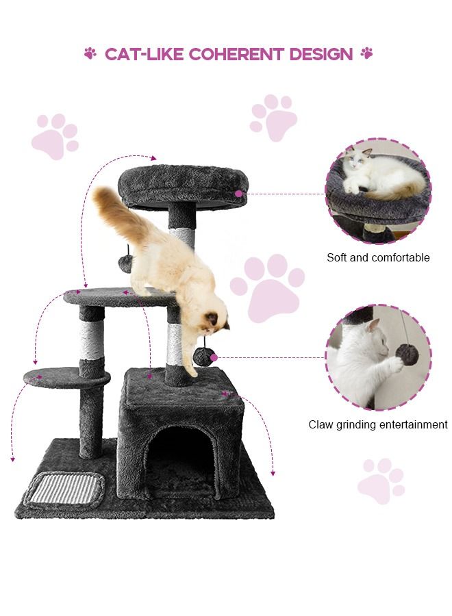 Cat Tree for Indoor Cats,Cat Tree Tower,Cat Bed,with Sisal Scratching Posts,Houses,Cats Activity Tower,Cat Furniture