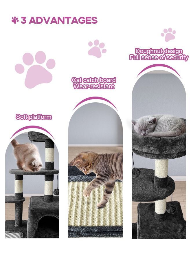 Cat Tree for Indoor Cats,Cat Tree Tower,Cat Bed,with Sisal Scratching Posts,Houses,Cats Activity Tower,Cat Furniture