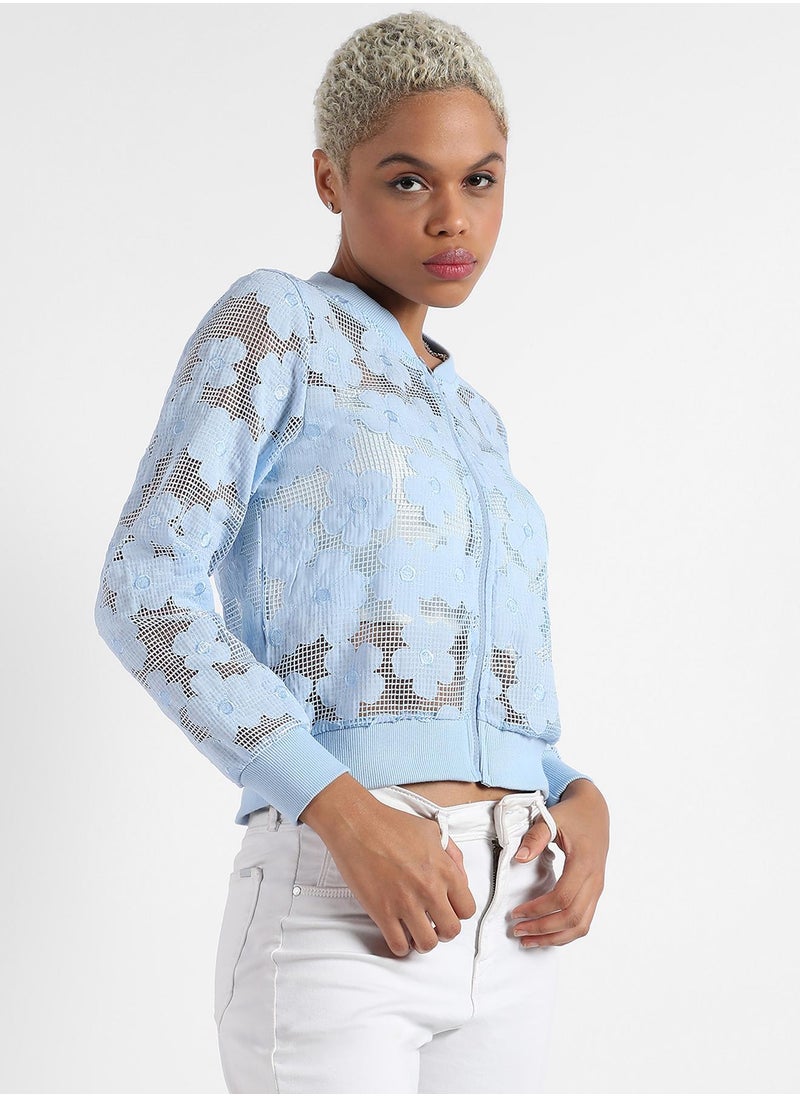 Campus Sutra Women's Self-Design Flower Jacket