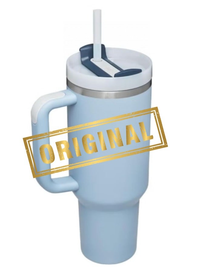 Stanley Orignal Vacuum Insulated Coffee Mug,Insulated Mug with Handle and Straw Lid Blue