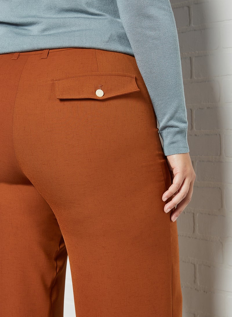 Plus Size Flared Pants Terracotta