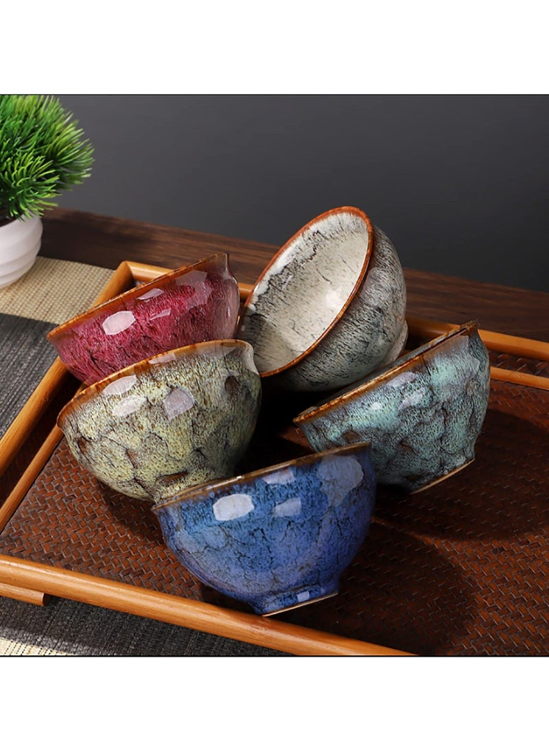 Chinese Kung Fu Tea Set - 5 Pcs Ceramic Yerba Mate Cup Set, Traditional China Style, Elegant Gift for Tea Lovers