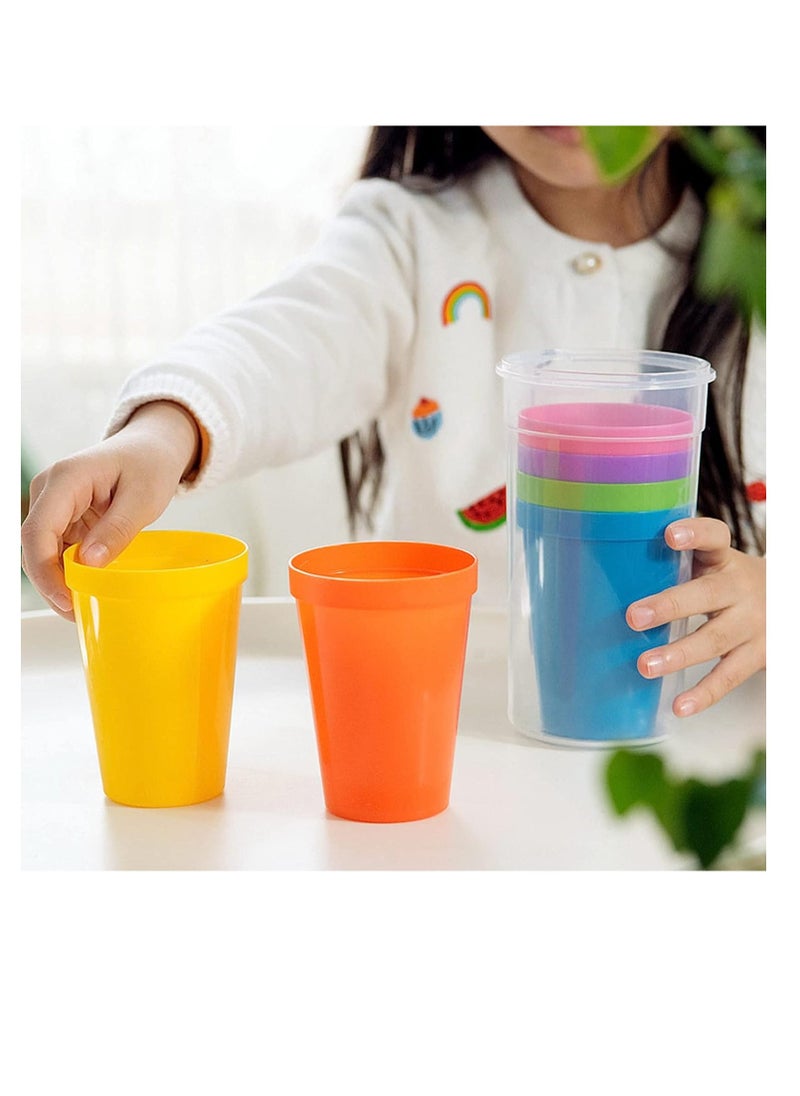 Reusable Plastic Cup, 9 Pcs Picnic Cup Plastic Cup Reusable Beverage Cup, Coffee Cup Drinking Cup Travel Cup Set, for Kitchen Outdoor Party Picnic BBQ Travel, 500ml*1, 200ml*8