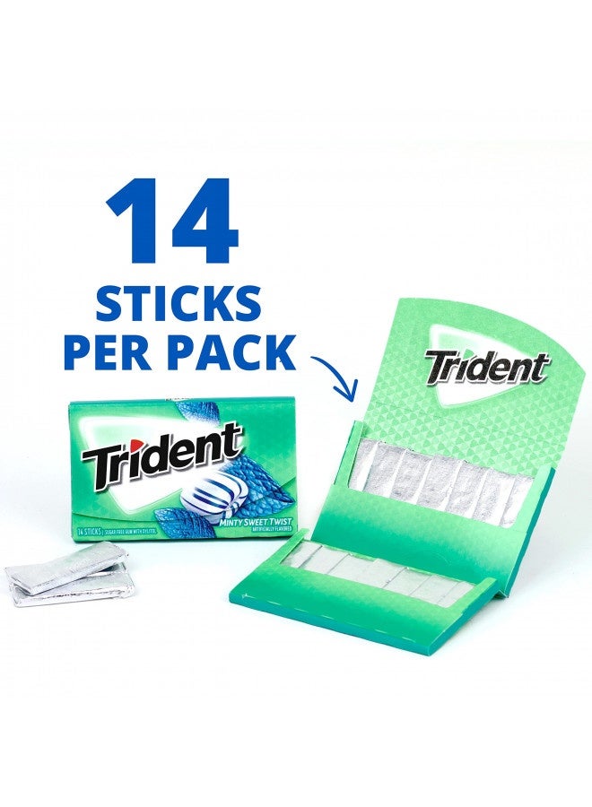 Trident Minty Sweet Twist Sugar Free Gum, 12 Packs Of 14 Pieces (168 Total Pieces)