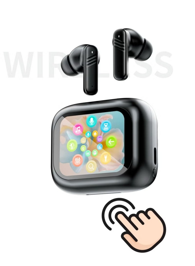 Touch Screen Earpods ANC/ENC Modes TWS Bluetooth Intelligent Sensor Touching In-Ear Headphones With Charging Box White