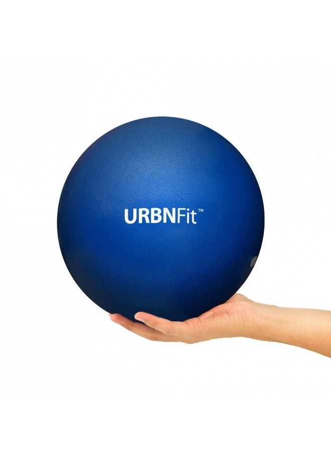 Urbnfit Small Exercise Ball - 9-Inch Mini Pilates Ball With Fitness Guide For Yoga, Barre, Physical Therapy, Stretching And Core Stability Workout- Blue