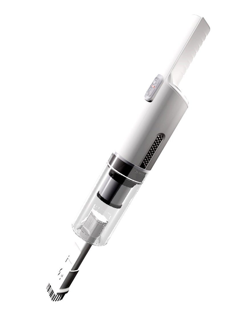 Cordless Vacuum Cleaner 90Watts / 7 Kpa Suction Power / Max 29min Working time / Dust Capacity: 0.2L / Washable Filter / Type-C Charging / RPM: 35000- White