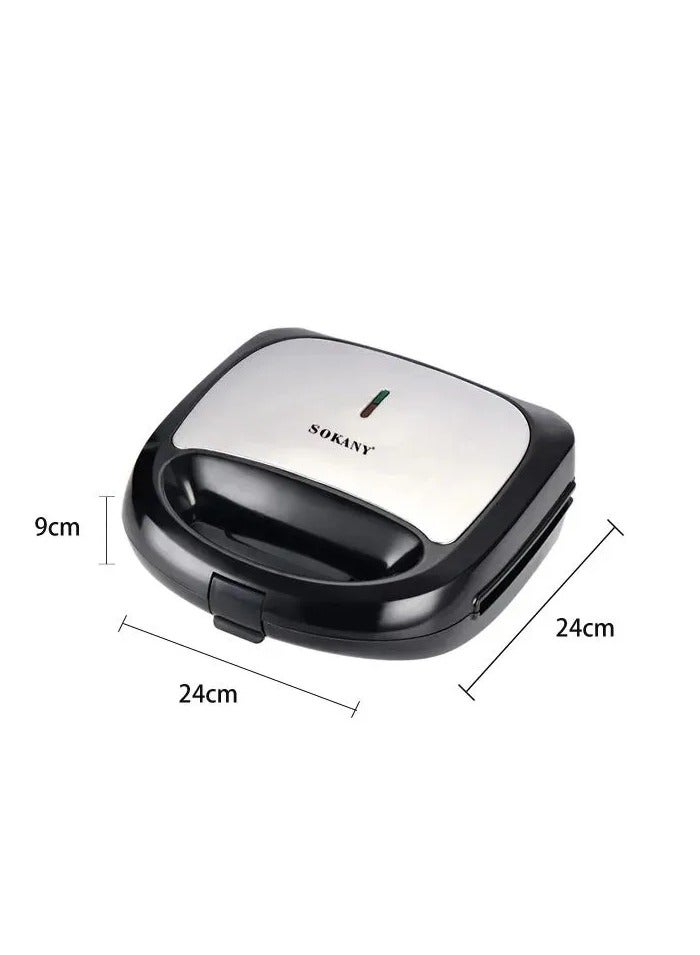 Sokany Sk-902 Sandwich Maker, 750 Watt - Black Silver