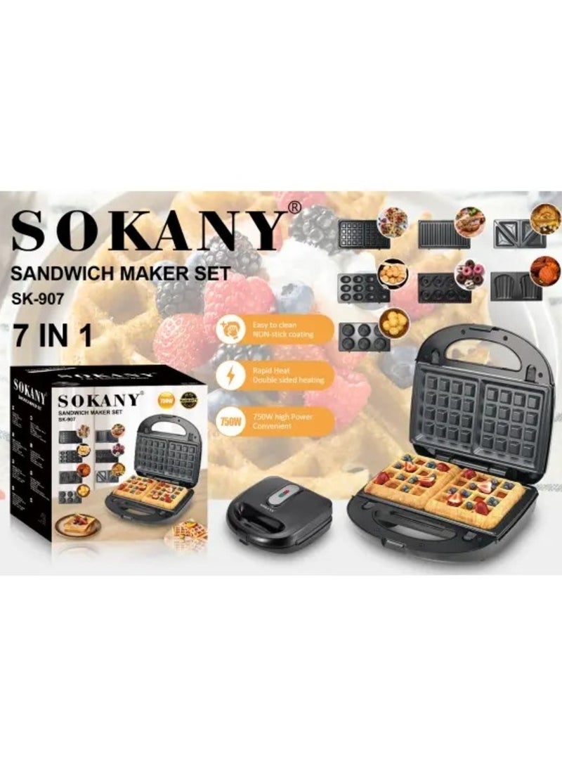 Sokany 7 in 1 Sandwich Maker SK-907