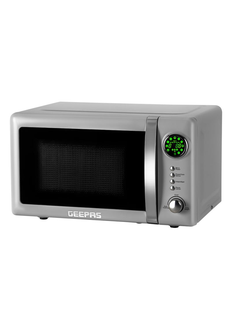 Digital Microwave Oven With 12 Quick Start Presets For a Varity Of Dishes, Defrost Function, Digital Display, Child Lock Function, Precise Cooking Controls, 20 L 700 W GMO2026GW Grey