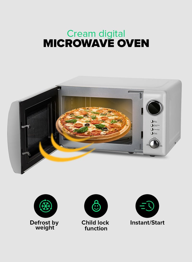 Digital Microwave Oven With 12 Quick Start Presets For a Varity Of Dishes, Defrost Function, Digital Display, Child Lock Function, Precise Cooking Controls, 20 L 700 W GMO2026GW Grey