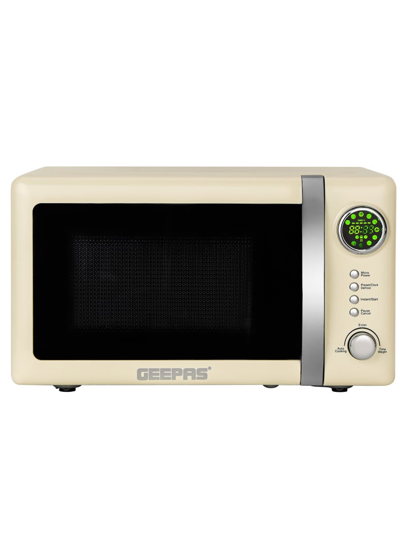 Digital Microwave Oven With 12 Quick Start Presets For a Variety Of Dishes, Defrost Function, Digital Display, Child Lock Function, Precise Cooking Controls 20 L 700 W GMO2025CW Cream