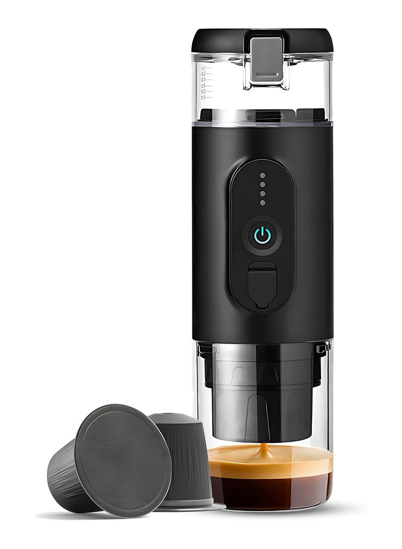 Portable Electric Espresso Coffee Machine Cordless Heating Single Serve Mini Coffee Maker with 2-IN-1 Coffee Powder Capsule Bin 18Bar Pump Pressure...