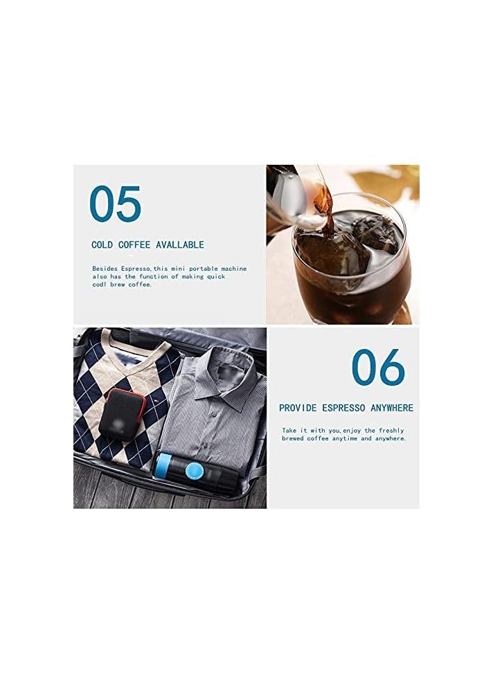 2 in 1 Capsule Ground Mini Espresso Portable Coffee Maker Hot and Cold Extraction