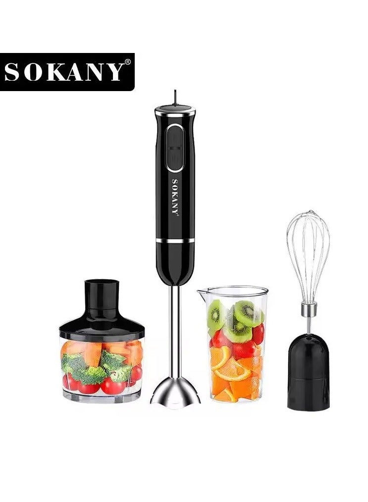 Sokany 2 Speed Hand Immersion 4 In 1 Blender Low- Noise, Beaker Chopper, Whisk Milk Frother, Egg Whisk Attachment - SK- 1721- 4