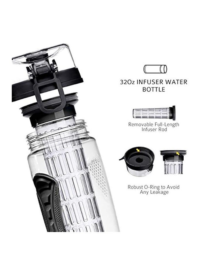 Fruit Infuser Water Bottle, Shatter-Resistant and Impact-Resistant with Cleaning Brush, Ideal for Your Office and Home (