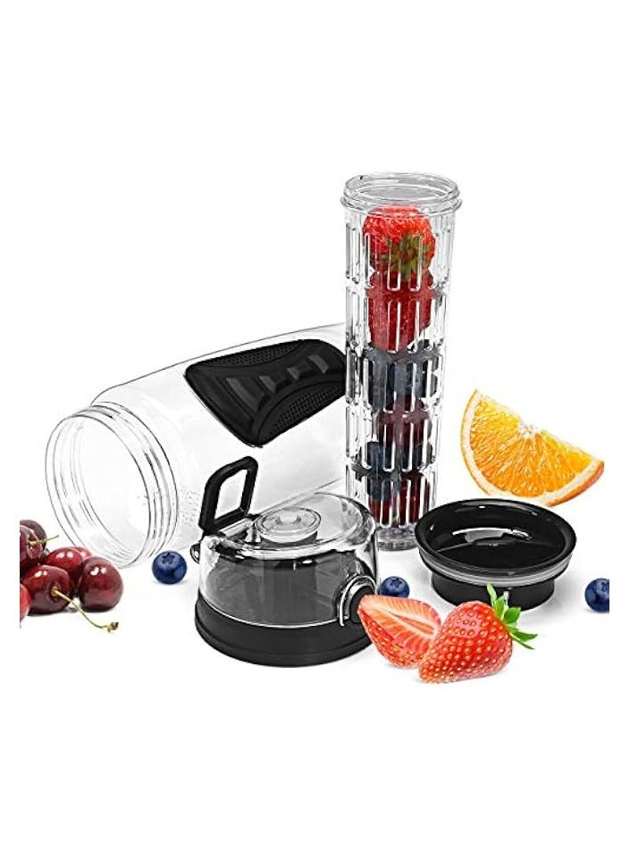 Fruit Infuser Water Bottle, Shatter-Resistant and Impact-Resistant with Cleaning Brush, Ideal for Your Office and Home (