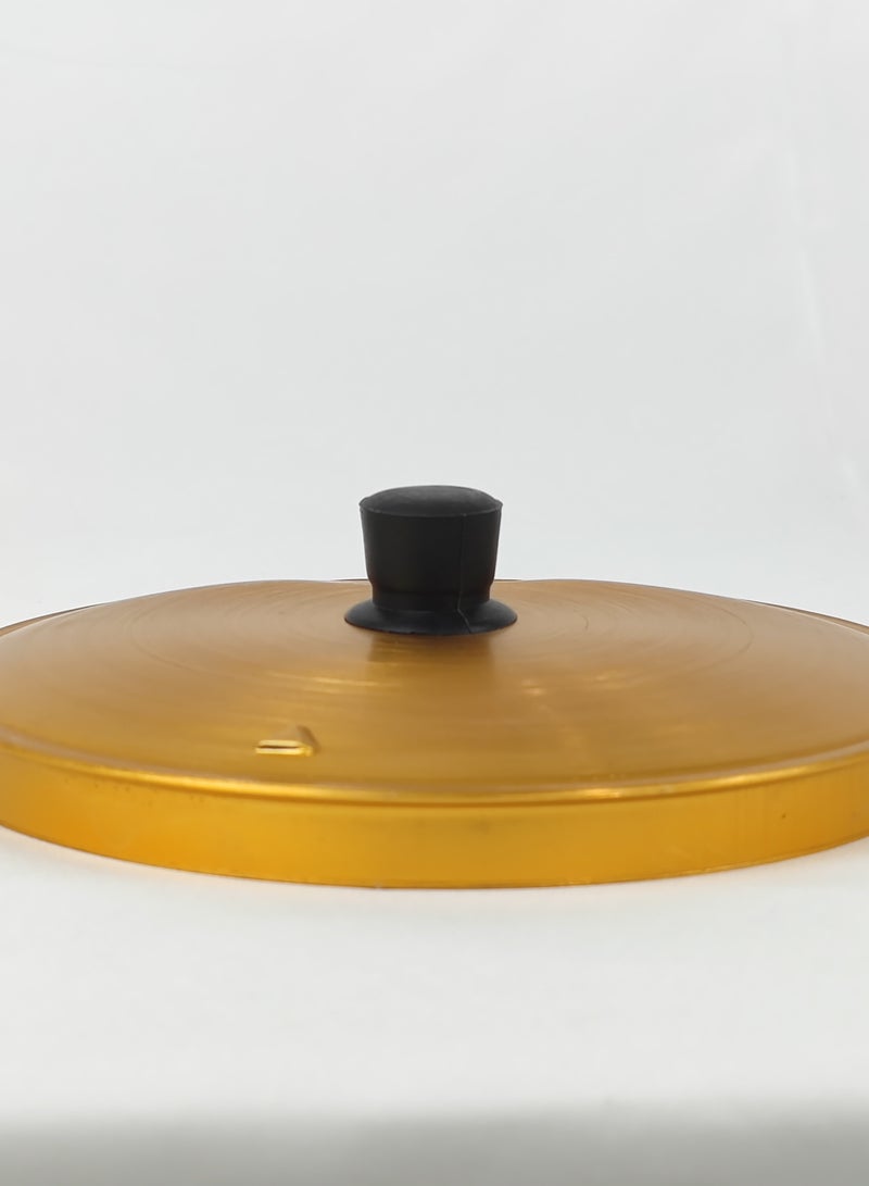 HTH . Yellow Kettle 4 Litre Stove Top Tea Kettle,Golden Kettle,Karak Kettle,Camping Kettle,Coffee Aluminium Pot Ideal for Home Office,Camping & Hotel