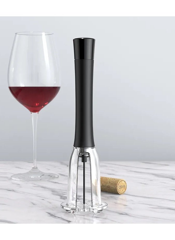 Manual Wine Opener, Stainless Steel Corkscrew, Safe Pumping Technology, Cork Removal with Micro Needle Hole, Black