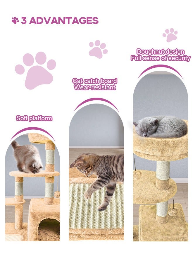 Cat Tree for Indoor Cats,Cat Tree Tower,Cat Bed,with Sisal Scratching Posts,Houses,Cats Activity Tower,Cat Furniture