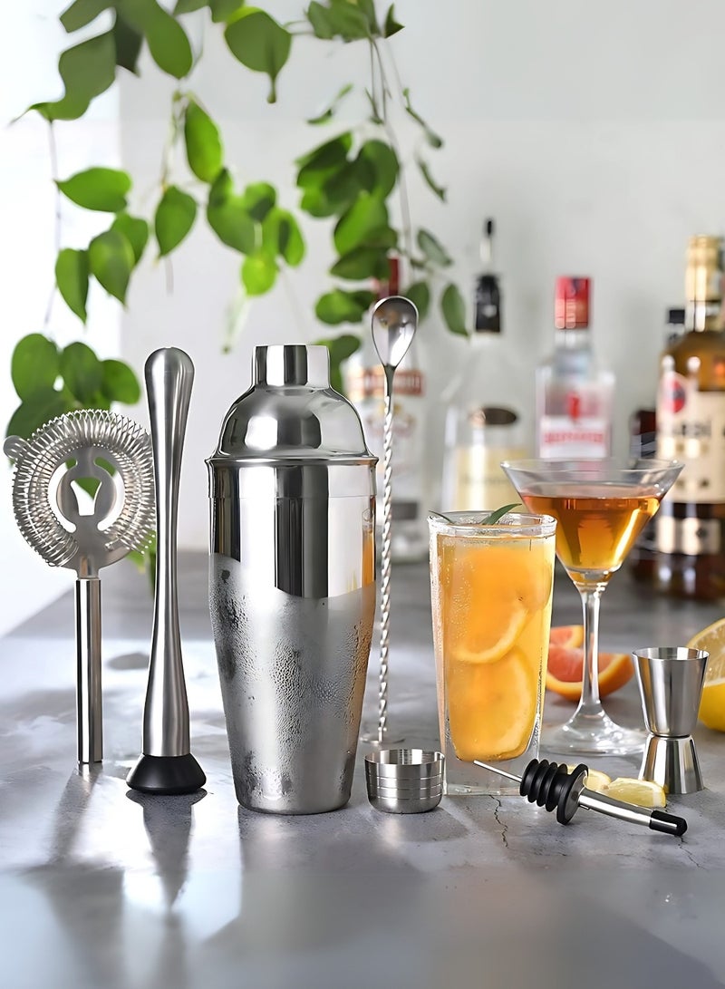 7-Piece Cocktail Shaker Set – Stainless Steel Professional Mixing Tools for Home and Bar Use