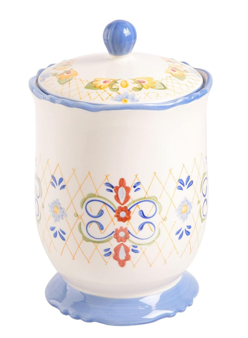 Laurie Gates by Gibson Hand Painted Tierra Mix and Match Dinnerware Set, Canister w/Lid (2.7qt)