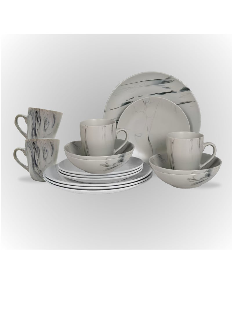 FEELINGS DINNER SET STONEWARE CERAMIC 16 PCS - BEIGE