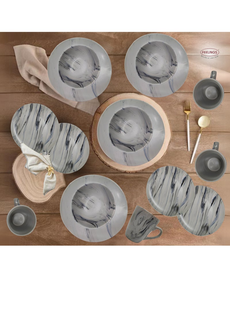 FEELINGS DINNER SET STONEWARE CERAMIC 16 PCS - BEIGE