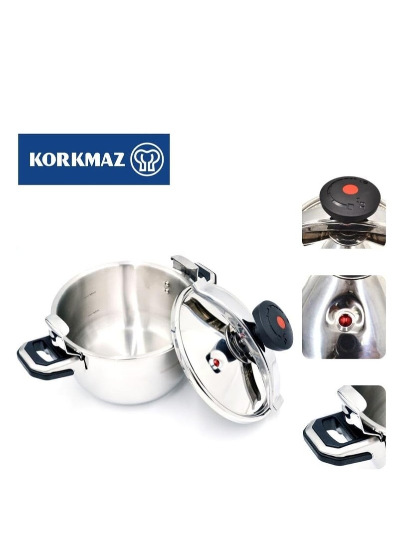 Korkmaz Pressa Stainless Steel Pressure Cooker 5L