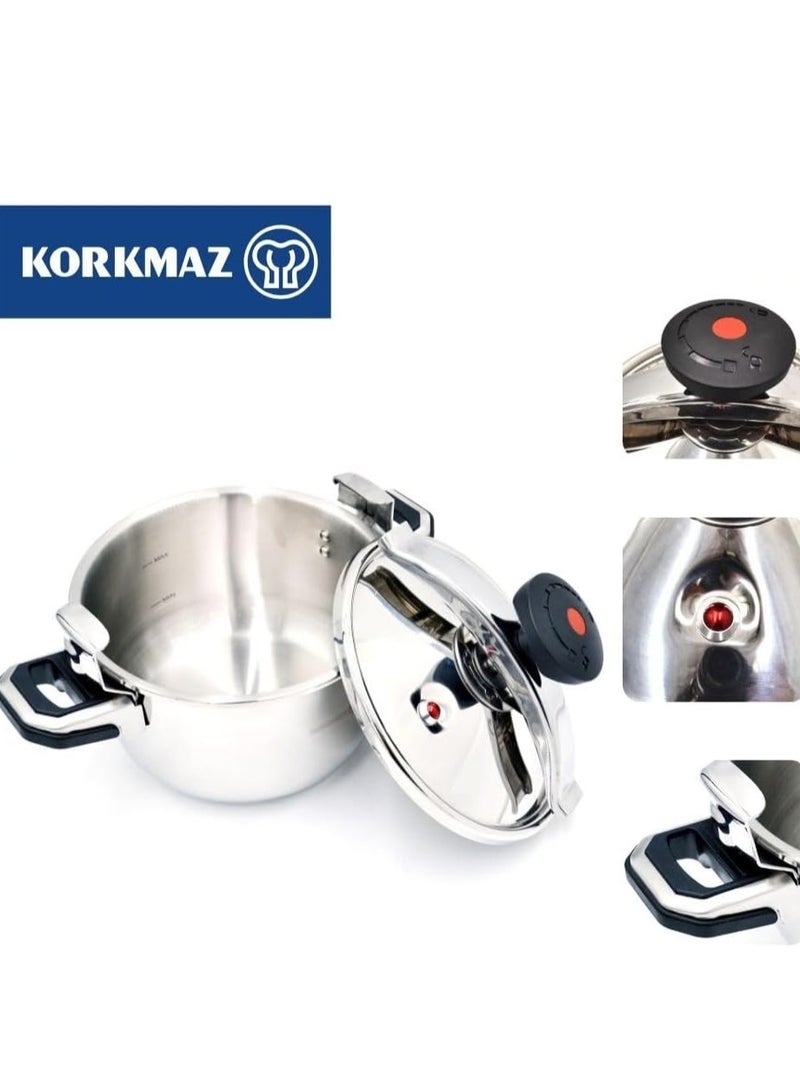 Korkmaz Pressa Stainless Steel Pressure Cooker 7L