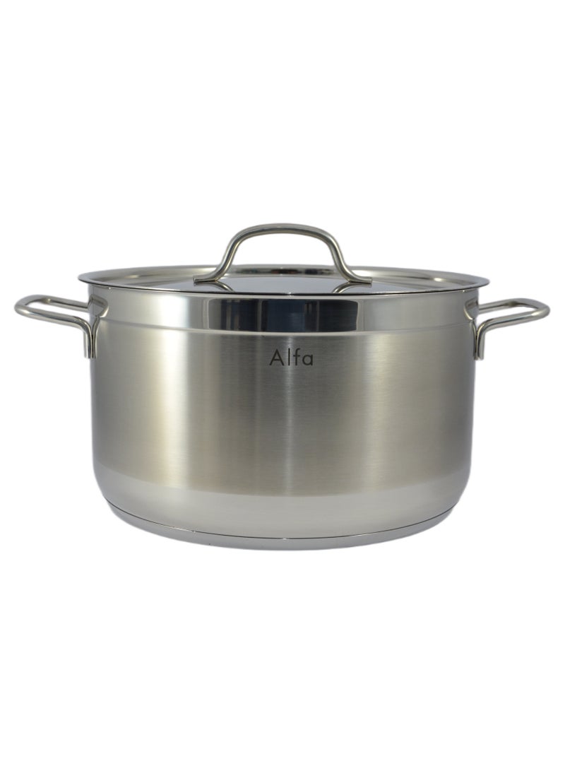Alfa Casserole - 12.3 Liter Capacity -18/10 Cr-Ni Stainless Steel 30X17.5Cm - Silver