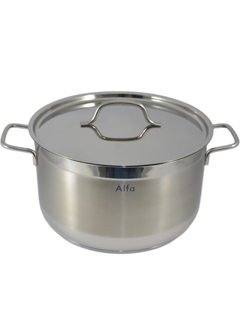 Alfa Casserole - 12.3 Liter Capacity -18/10 Cr-Ni Stainless Steel 30X17.5Cm - Silver
