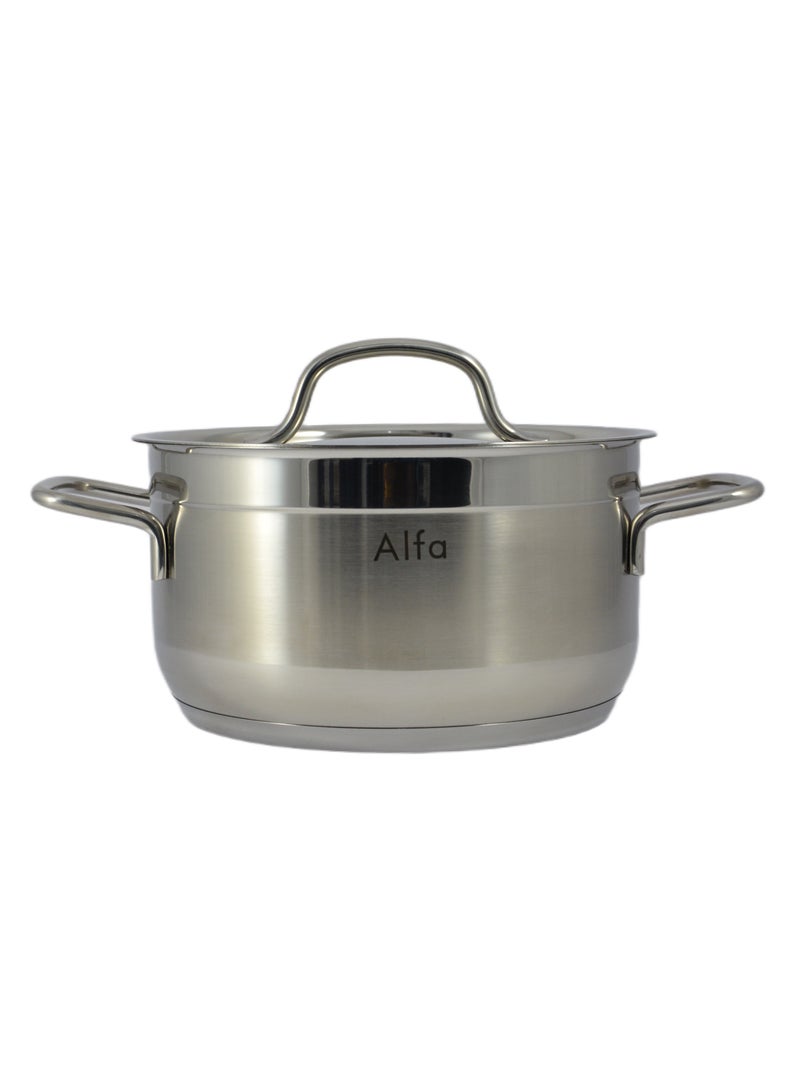 Alfa Casserole - 4.5 Liter Capacity -18/10 Cr-Ni Stainless Steel 22X12Cm - Silver