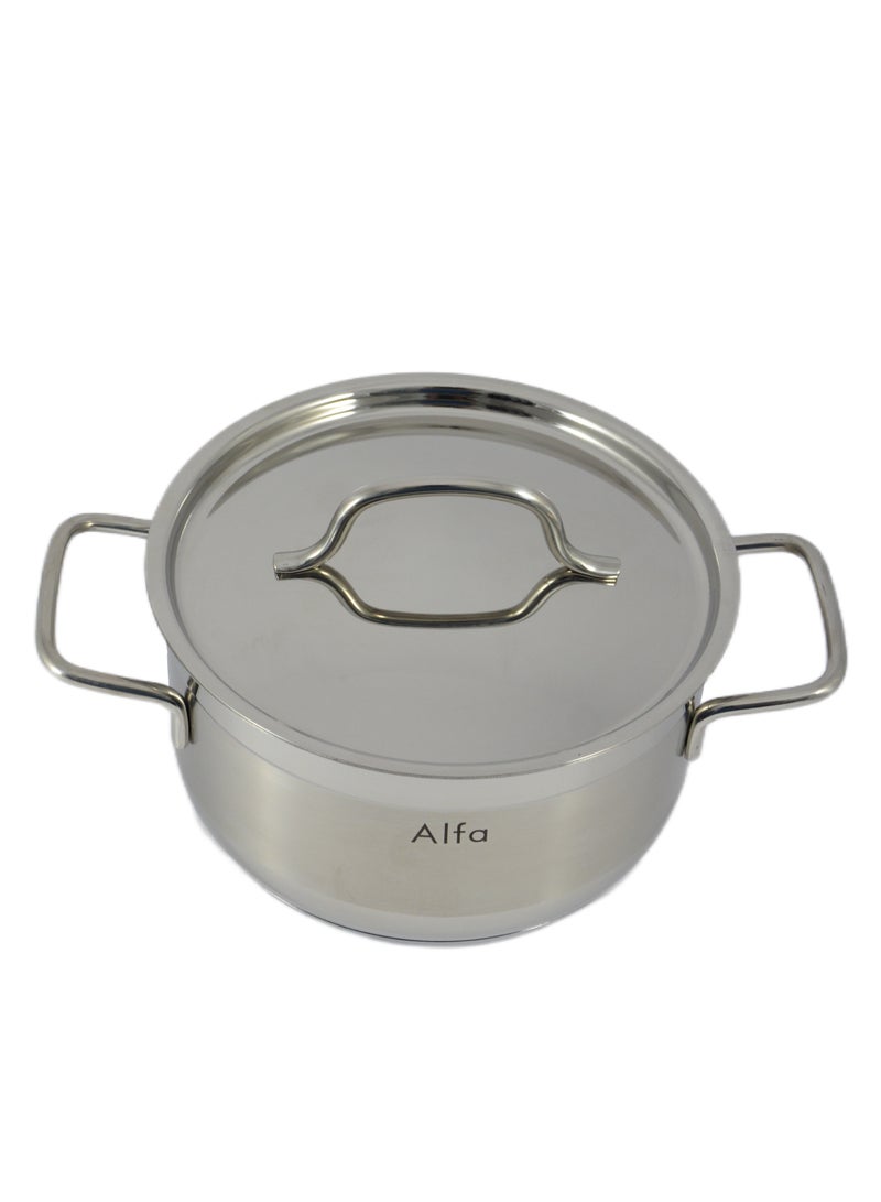 Alfa Casserole - 4.5 Liter Capacity -18/10 Cr-Ni Stainless Steel 22X12Cm - Silver
