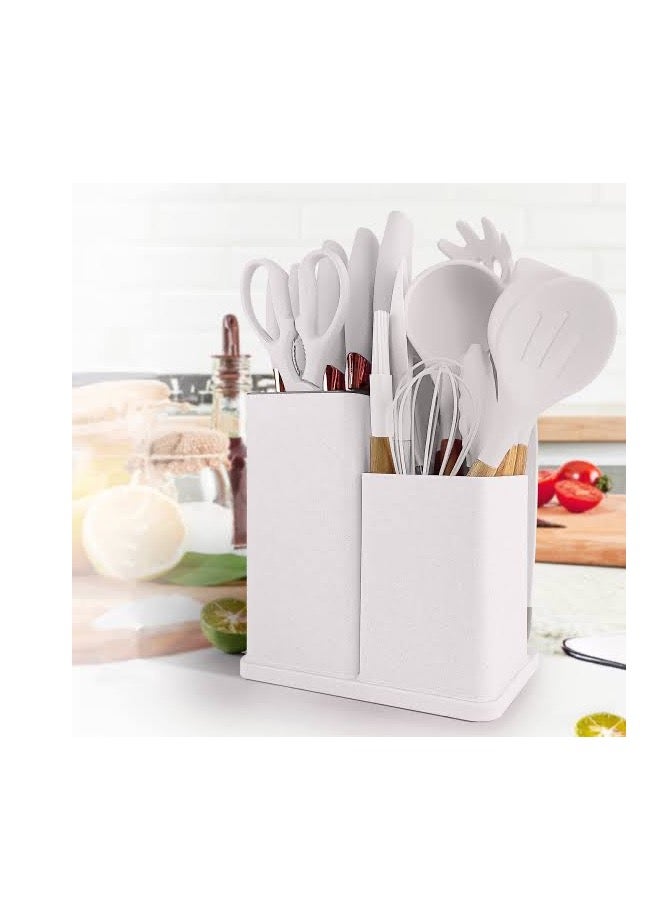 Kitchen Utensil Sets Little Kitchen Utensils Set Silicone Gel Tools With Wooden Handle, Cooking Utensils Set 19 Pieces For Home Cooks