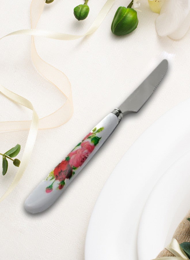 6Pcs/ Kitchen Tool Fashion Stainless Steel Knives Fruit Knife/Cake Dessert Fork Tableware A 17x1.5x1.5 Cm Multicolour