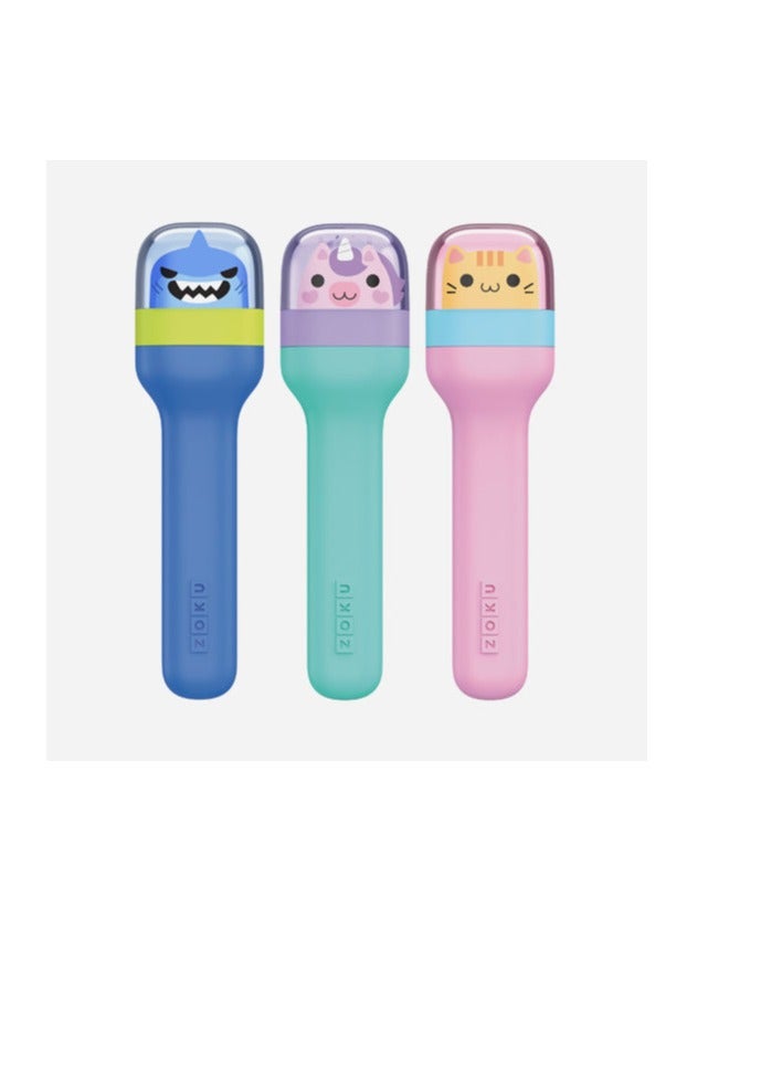 Zoku Pocket Neatly Nesting Set of 3 Utensils has a Spoon, Fork and Knife, Made of Durable Stainless Steel and Stow. BPA and Dishwasher Free. Shark